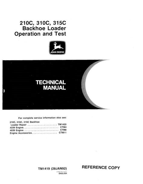 john deere 210c backhoe manual